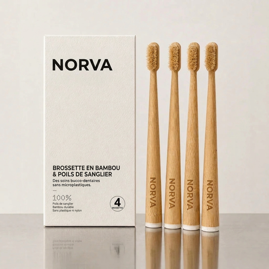 Brosses à Dents Manuelles en Poils de Sanglier (Pack de 4)