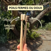 Brosses à Dents Manuelles en Poils de Sanglier (Pack de 4)